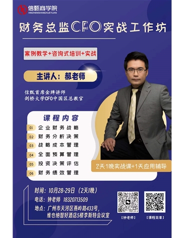 財(cái)稅總監(jiān)CFO實(shí)戰(zhàn)工作坊